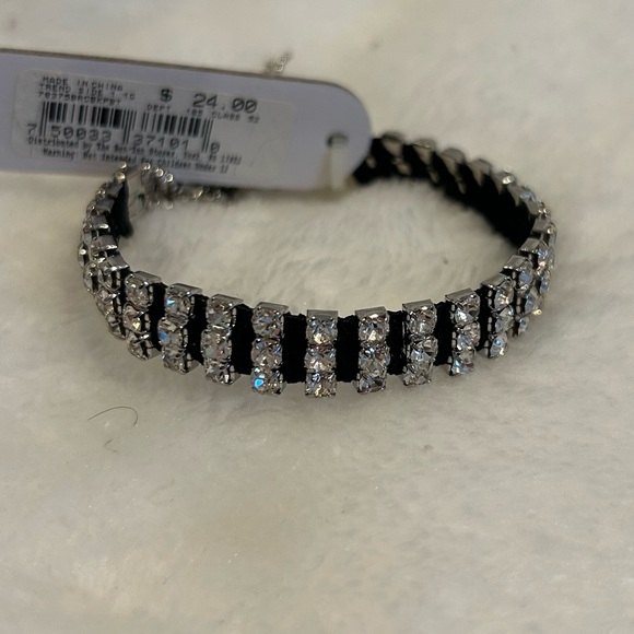 Crystal Bracelet on Stretchy Black Band - Picture 9 of 10